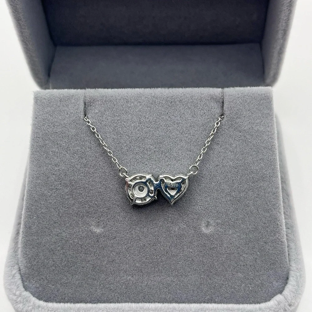 0.50 CT Round Cut VS1 Lab Diamond 925 Sterling Silver Heart Eternity Nec… - Picture 6 of 6